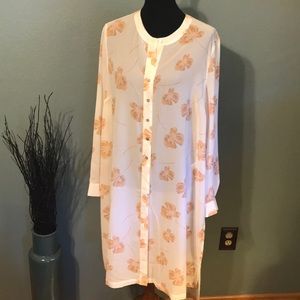 Floral Long Tunic Blouse